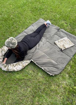 Спальник на флісі піксельний водонепроникний, спальний мішок для військових2 фото