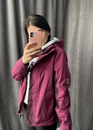 Jack wolfskin жіноча куртка рожева водовідштовхуюча на мембрані джек вульфскін