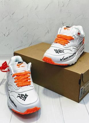 Жіночі кросівки nike air max 87 just do it white orange7 фото