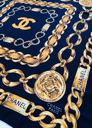 Chanel шовковий хустка шарф палантин ланцюга шов роуль4 фото