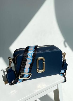 Marc jacobs the snapshot bag indigo трендова сумочка марк джейкобс синя індиго шикарная синяя сумка индиго бренд