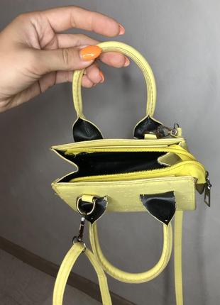 Лимонная лимонна сумочка мини сумка маленькая длинная ручка желтая жовта4 фото