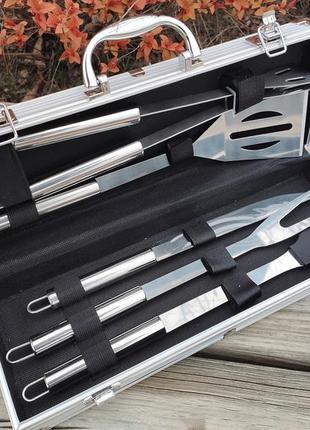 Набір для мангалу 37х13х7см bbq tools set al-5 89961 фото