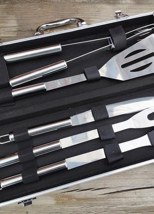 Набір для мангалу 37х13х7см bbq tools set al-5 89962 фото