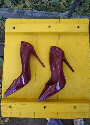 Потрясающие винные туфли лодочки на каблуке, классика5 фото
