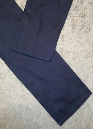 Чоловічі класичні сині брюки "льон"3 фото