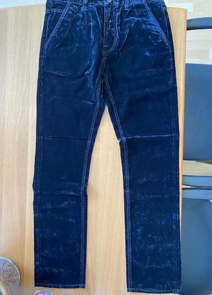Брюки джинсы nudie jeans slim adam black denim velvet чеоные 33/32