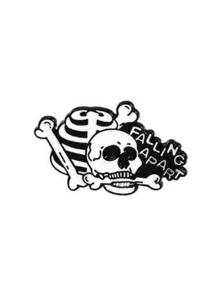 Пин пины брошь брошка значок значки 🎃 череп скелет кости helloween4 фото