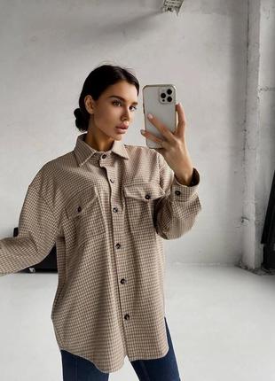 Сорочка кашемір чорна та беж💞