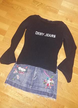 Хлопковый свитер реглан dkny jeans