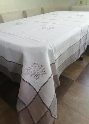 Натуральна льняна скатертина/скатерть на великий стіл 150*220