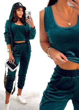 Костюм велюр трійка