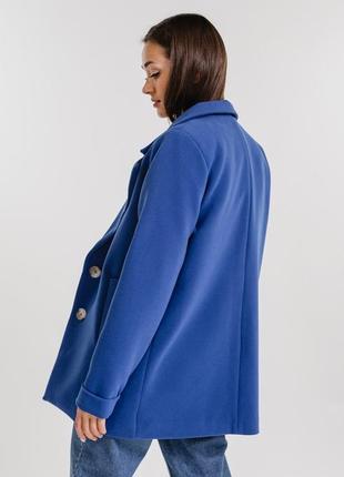 Новое пальто ярко-синий цвет эко-кашемир3 фото