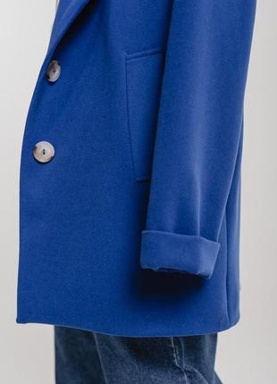 Новое пальто ярко-синий цвет эко-кашемир5 фото