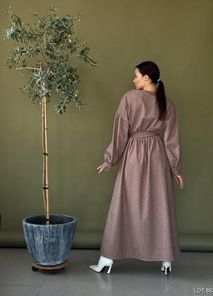 Теплое платье оверсайз из шерсти в стиле бохо7 фото