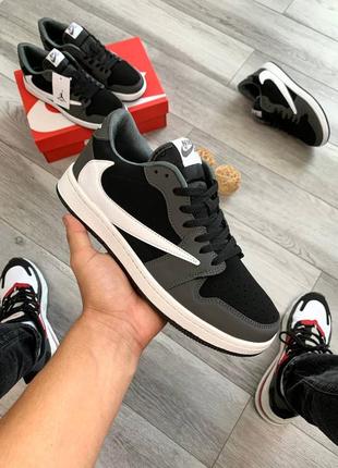 Кросівки чоловічі nike air jordan retro 1 x travis scott/кроссовки мужские найк аир джордан рэтро 1 трэвис скотт