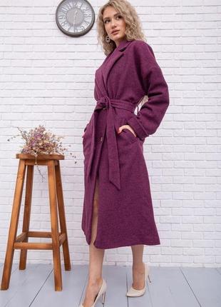 Женское шерстяное пальто oversize с поясом
