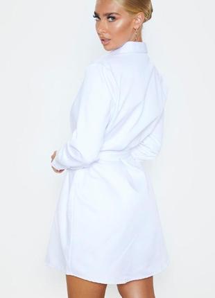 Белое платье-рубашка3 фото