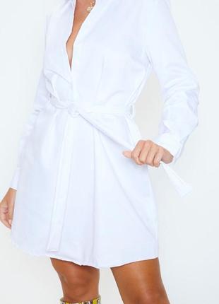Белое платье-рубашка4 фото