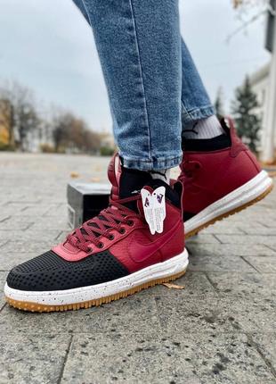 Мужские высокие кожаные кроссовки nike lunar force 1 duckboot #найк