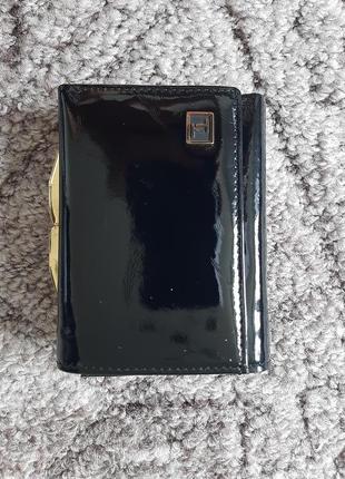Женский кожаный кошелек bretton (черный глянц)1 фото