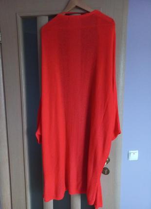 Яскраво червоний кардиган оверсайс 3