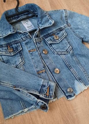 Джинсовая куртка для довочки укороченая 2