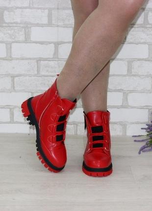 🔴 черевики жіночі на такторній підошві демісезон9 фото