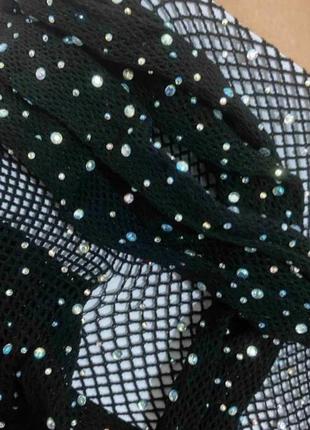 Колготки колготы черные чёрные сетка сетчатые стразы камни блестящие кружево кружевные винтаж винтажные5 фото
