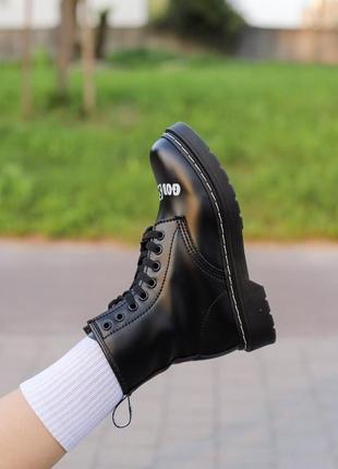 Черевики жіночі dr. martens 1460 sex pistols black rolled smooth/ботинки женские доктор мартэнс секс пистолс2 фото