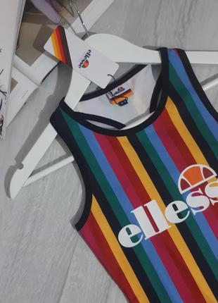 Оригинальный боди ellesse с логотипом/стильний боді в смужку ellesse/оригінал ellesse6 фото