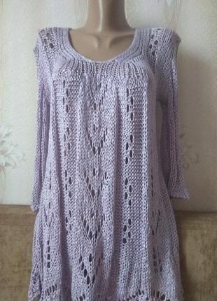 Кофта  туника плетенка макраме сетка р 44-46 mangue
