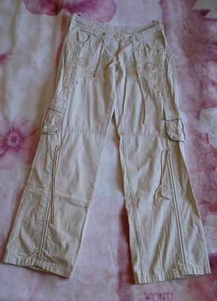 Бежеві брюки літні