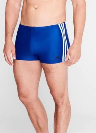 Плавки боксери для плавання adidas 3- stripes performance синього кольору
