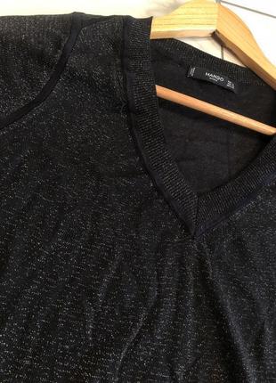Серебристый свитер кофта с v-образным вырезом mango4 фото