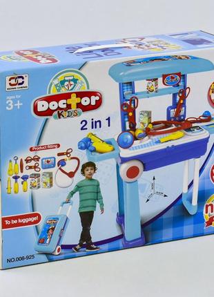 Игровой набор xiong cheng doctor kids 2 в 1 в чемодане (подарочная коробка)