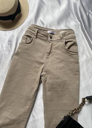 Бежеві джинси брюки, жіночі джинси скіні5 фото