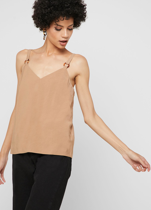 Топ топик блуза майка бежева з декором стильна якісна віскоза бренд topshop1 фото