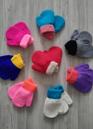 Рукавички дитячі демисезонні трикотажні рукавички на осінь1 фото