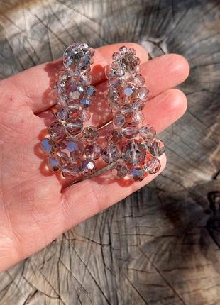 Вечерние серьги из богемского хрусталя( ручная работа)