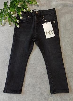 Джинси дитячі утеплені чорного кольору slim jeans 2-3 роки zara / 2-3 роки (98 см)