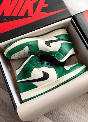 Кросівки hyperdunk nike air jordan retro 1 green-white