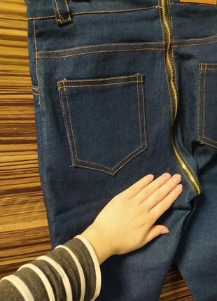 Распродажа! джинсы с молнией сзади с завышенной талией4 фото