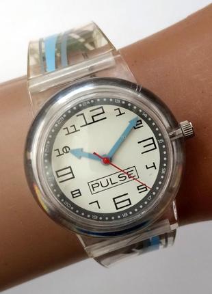 Pulse годинник із сша з прозорим ремінцем механізм japan epson1 фото