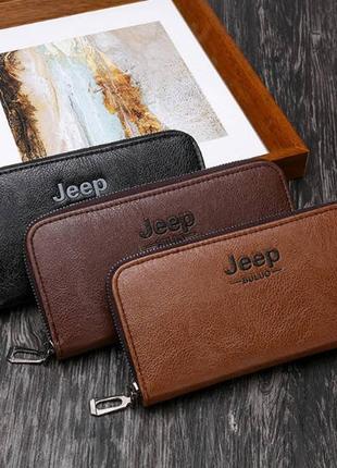 Классический мужской клатч кошелек jeep, модный портмоне эко кожа джип5 фото