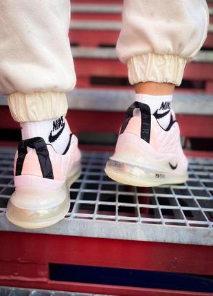 Жіночі кросівки nike air max 720 pink «black logo»9 фото