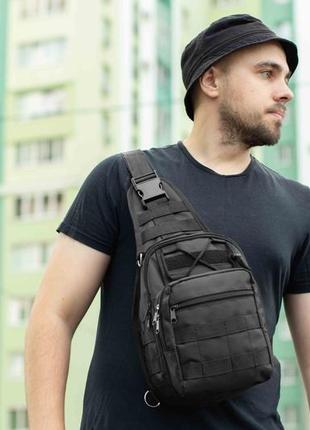 Мужская тактическая нагрудная сумка слинг через плечо swat однолямочный рюкзак7 фото