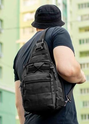 Мужская тактическая нагрудная сумка слинг через плечо swat однолямочный рюкзак5 фото