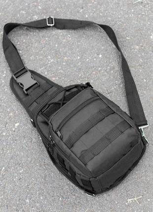Мужская тактическая нагрудная сумка слинг через плечо swat однолямочный рюкзак10 фото