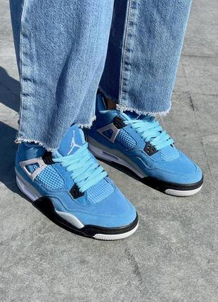 Кросівки жіночі nike air jordan retro 4 university blue/кроссовки женские найк аир джордан рэтро 43 фото